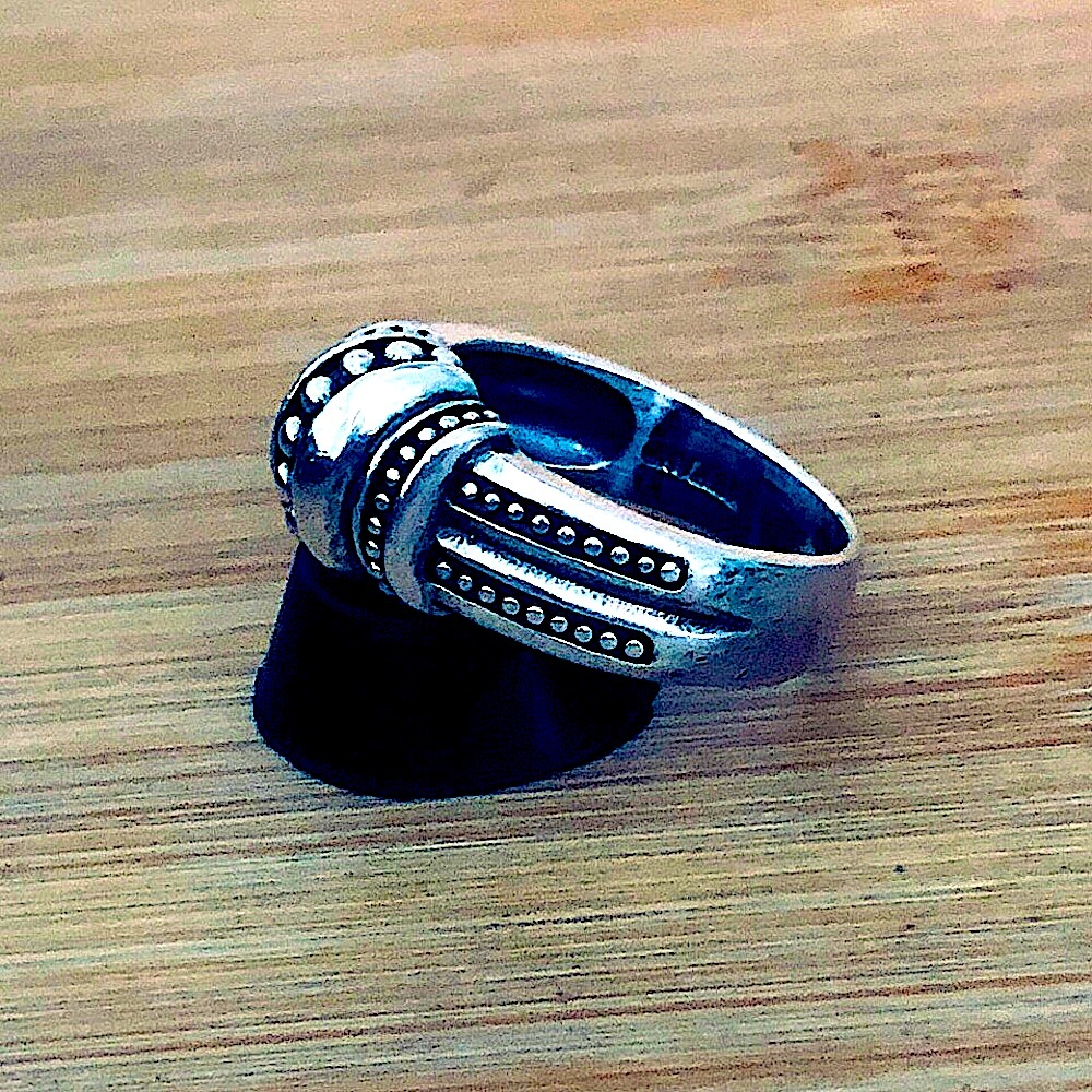 $48  Estate Designer Ring  Sterling Silver  Size 8  Marked NF 925 THAILAND - Picture 3 of 10